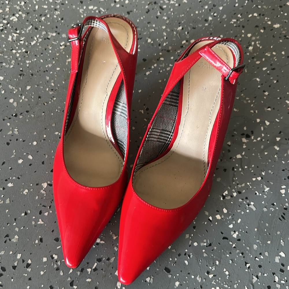 Zara Faux Patent Leather High Heel Slingback